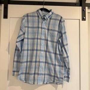 VINEYARD‎ VINES Boys Blue Plaid Button Down Size XL